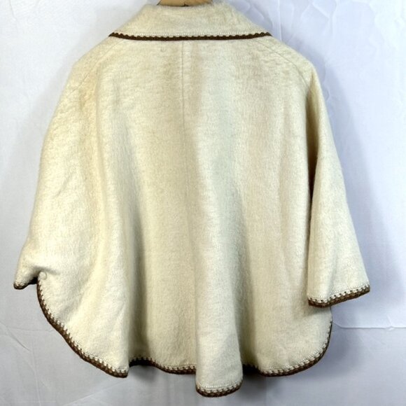 Mon Repo Alpaca Wool Cape  Peruvian Size Small Attached Scarf Exc. Condition - Picture 6 of 11